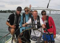 Chris taking to the waters around Auckland Harbour