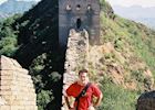Ben walking along the Great Wall of China