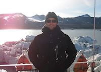 Phil on board the Travesia in Antarctica