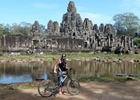 Cycling around the temples of Angkor Wat, Cambodia